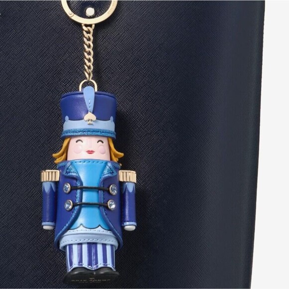 New Kate Spade Oh What 3D Nutcracker Key Chain Blue Multi - Picture 2 of 3